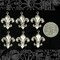 Antiqued Silver Plated Brass Fleur De Lis Charms - Set of Six - S-C62